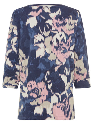 Olsen Floral Print Top Blue Pink Beige Hannah - MMJs Fashion