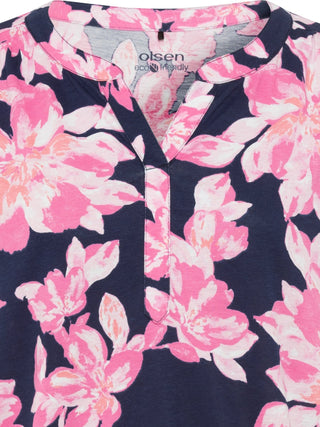 Olsen Floral Print Top Blue Pink Clara - MMJs Fashion