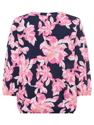 Olsen Floral Print Top Blue Pink Clara - MMJs Fashion