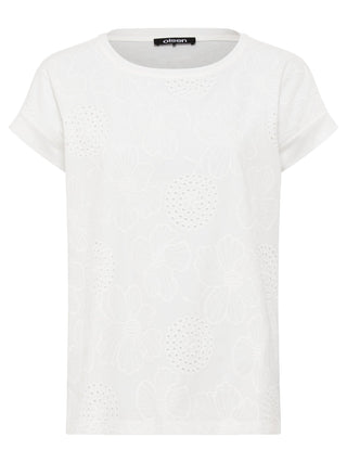 Olsen Flower Embroidery Top White Cosima - MMJs Fashion