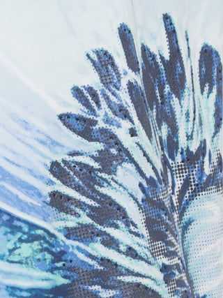 Olsen Flower Print Top Blue White Cosima - MMJs Fashion