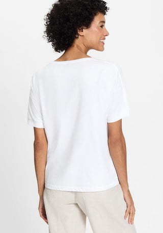 Olsen Flower Print Top Blue White Cosima - MMJs Fashion