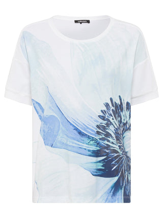 Olsen Flower Print Top Blue White Cosima - MMJs Fashion