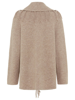 Olsen Fringe Cardigan Beige Melange Henny - MMJs Fashion
