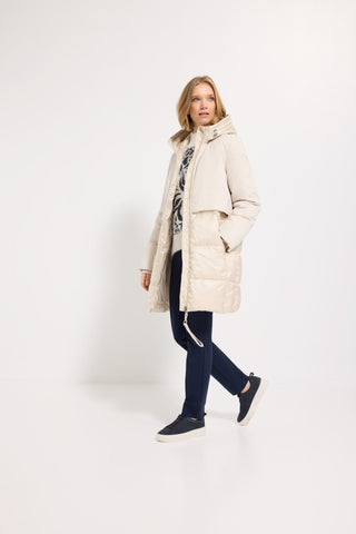 Olsen Funnel Neck Patterned Jumper Blue Ivory - MMJs Fashion