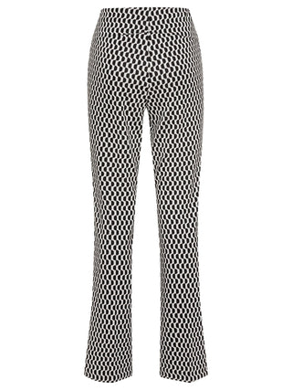 Olsen Geometric Pattern Trousers Black Mona Bootcut - MMJs Fashion