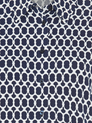 Olsen Geometric Print Jersey Blouse Blue Hannah - MMJs Fashion