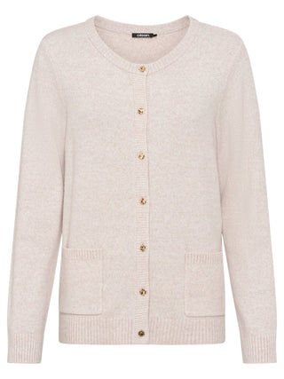 Olsen Gold Button Cardigan Beige Henny - MMJs Fashion