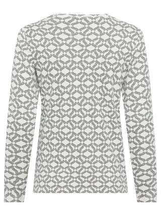 Olsen Graphic Print Top Ivory Grey Edda - MMJs Fashion