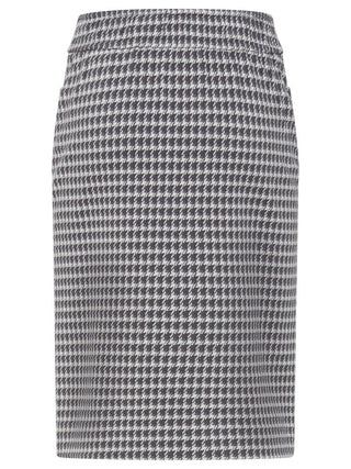 Olsen Houndstooth Pattern Skirt with Pockets Grey - MMJs Fashion