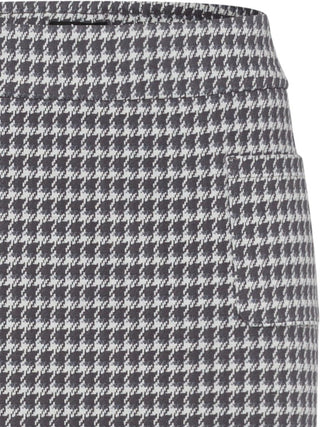 Olsen Houndstooth Pattern Skirt with Pockets Grey - MMJs Fashion