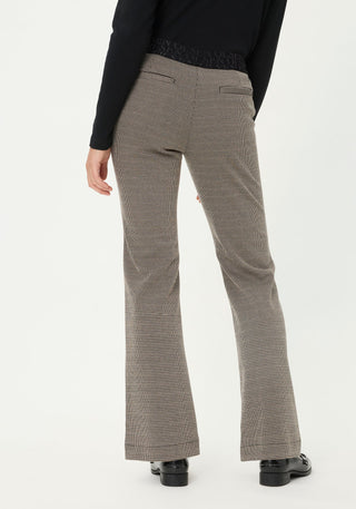 Olsen Jacquard Pattern Trousers Brown Mona Bootcut - MMJs Fashion