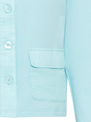 Olsen Jersey & Linen Jacket Aqua Blue - MMJs Fashion