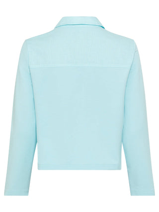 Olsen Jersey & Linen Jacket Aqua Blue - MMJs Fashion