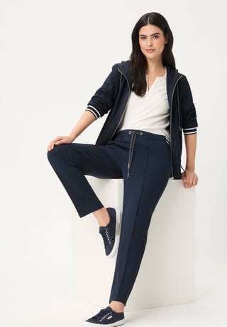 Olsen Jersey Zipped Hooded Jacket Navy Blue - MMJs Fashion