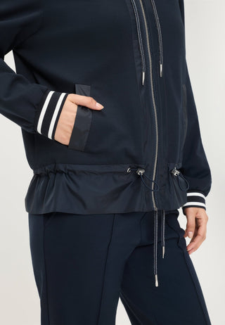 Olsen Jersey Zipped Hooded Jacket Navy Blue - MMJs Fashion