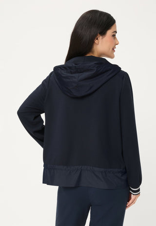 Olsen Jersey Zipped Hooded Jacket Navy Blue - MMJs Fashion
