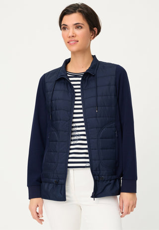 Olsen Jersey Zipped Jacket Navy Blue - MMJs Fashion