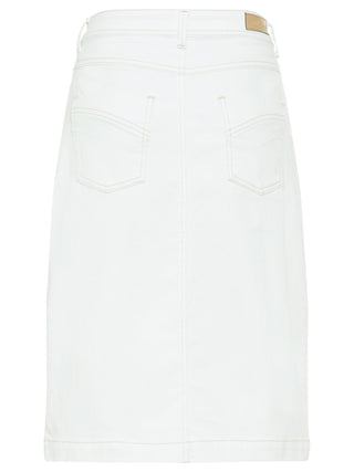 Olsen Knee Length Denim Skirt in White - MMJs Fashion