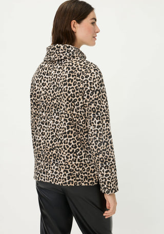 Olsen Leopard Print Sweatshirt Beige Black Henny - MMJs Fashion