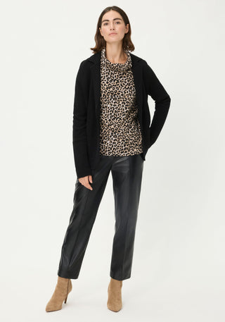 Olsen Leopard Print Sweatshirt Beige Black Henny - MMJs Fashion