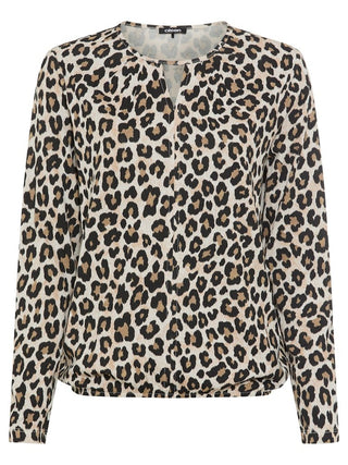 Olsen Leopard Print Top Beige Black Clara - MMJs Fashion