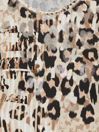 Olsen Leopard Print Top Beige Black Edda - MMJs Fashion
