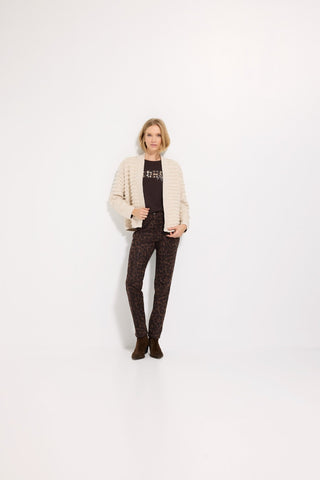 Olsen Leopard Print Trousers Brown Mona Slim - MMJs Fashion