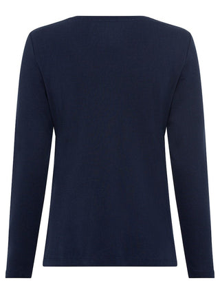 Olsen Long Sleeve Top Navy Blue Edda - MMJs Fashion