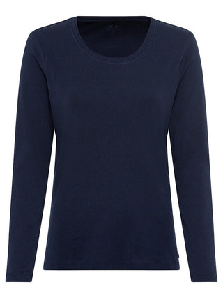 Olsen Long Sleeve Top Navy Blue Edda - MMJs Fashion