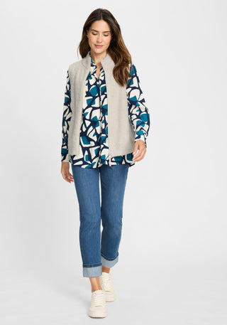 Olsen Mixed Material Gilet Beige Henny - MMJs Fashion