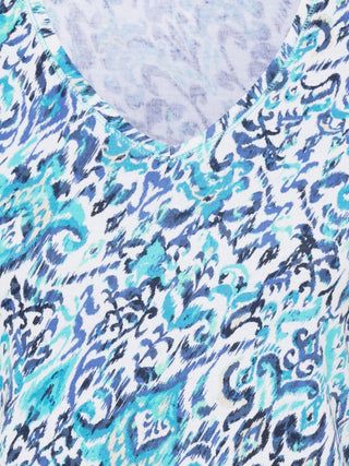 Olsen Patterned Top Aqua Blue Edda - MMJs Fashion