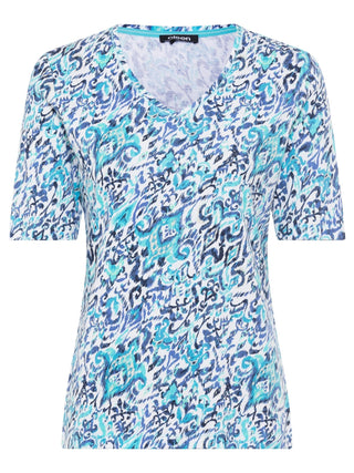 Olsen Patterned Top Aqua Blue Edda - MMJs Fashion