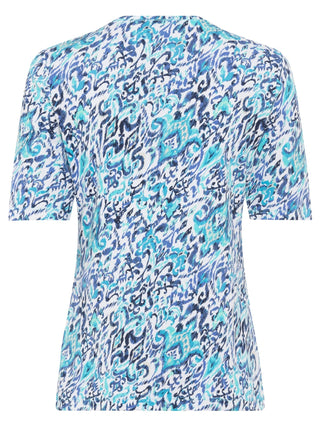 Olsen Patterned Top Aqua Blue Edda - MMJs Fashion