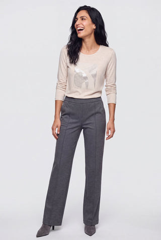 Olsen Pull-On Trousers Grey Melange - MMJs Fashion