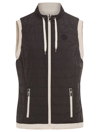 Olsen Reversible Quilted Gilet Black Beige - MMJs Fashion