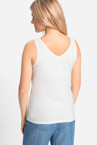 Olsen Reversible Square V - Neck Vest Top Ivory Edda - MMJs Fashion