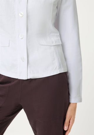 Olsen Round Neck Jacket White Eva Jersey - MMJs Fashion