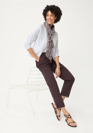Olsen Round Neck Jacket White Eva Jersey - MMJs Fashion