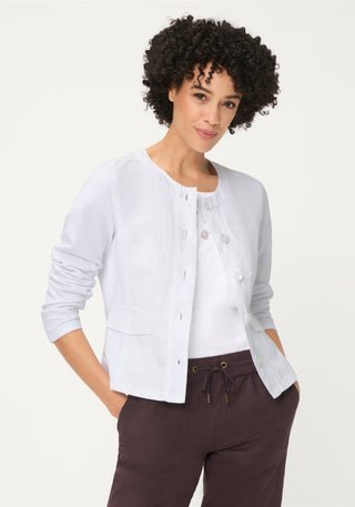 Olsen Round Neck Jacket White Eva Jersey - MMJs Fashion
