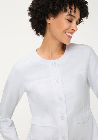 Olsen Round Neck Jacket White Eva Jersey - MMJs Fashion