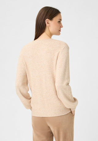 Olsen Round Neck Jumper Beige Melange Henny - MMJs Fashion