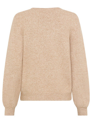Olsen Round Neck Jumper Beige Melange Henny - MMJs Fashion