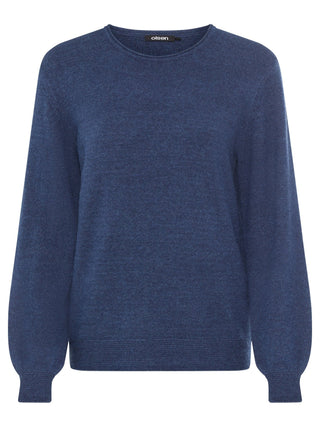 Olsen Round Neck Jumper Blue Melange Henny - MMJs Fashion