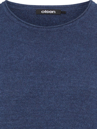 Olsen Round Neck Jumper Blue Melange Henny - MMJs Fashion