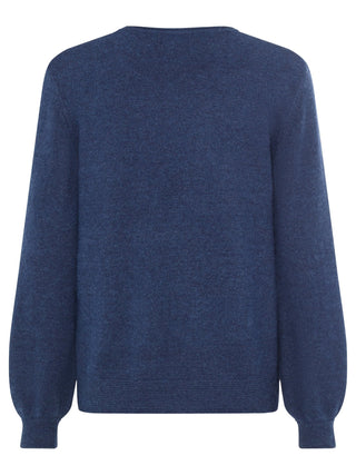 Olsen Round Neck Jumper Blue Melange Henny - MMJs Fashion