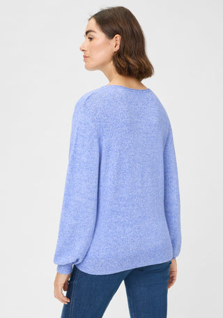 Olsen Round Neck Jumper Cobalt Blue Melange Henny 11000585 - MMJs Fashion