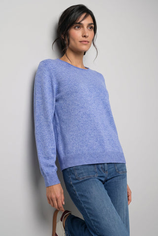 Olsen Round Neck Jumper Cobalt Blue Melange Henny 11000585 - MMJs Fashion