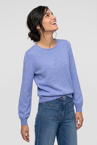 Olsen Round Neck Jumper Cobalt Blue Melange Henny 11000585 - MMJs Fashion