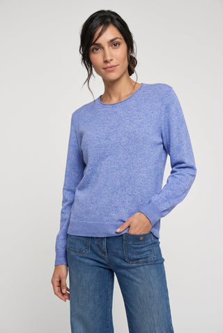 Olsen Round Neck Jumper Cobalt Blue Melange Henny 11000585 - MMJs Fashion